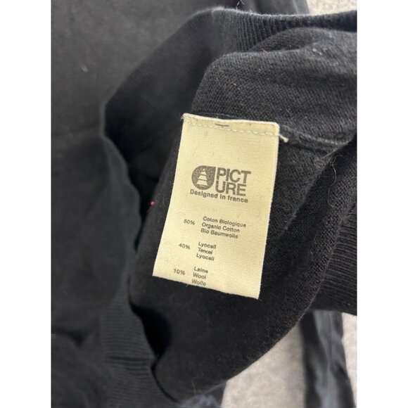 Picture Organic Clothing Wool Blend Sweater Men's XL Black Long Sleeve Pullover - Picture 6 of 8